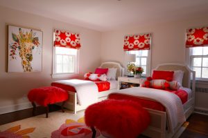 Red furry bedroom